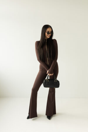 Kombinezon modelujący z suwakiem w kolorze czekoladowym ( rozmiar uniwersalny XS-L)